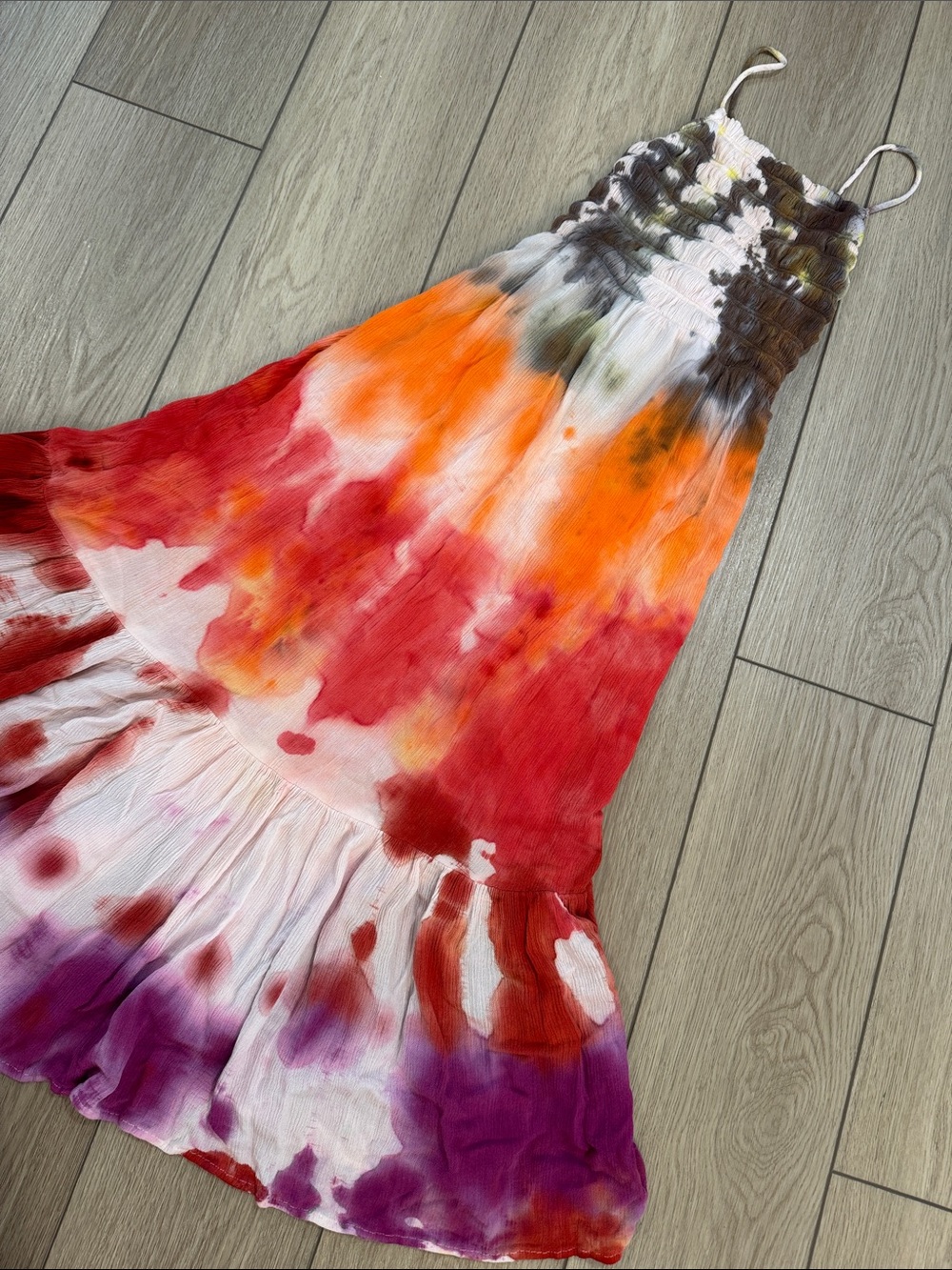 Z Supply Tie Dye Gauze Maxi Dress Sz S Colorful Summer Resortwear